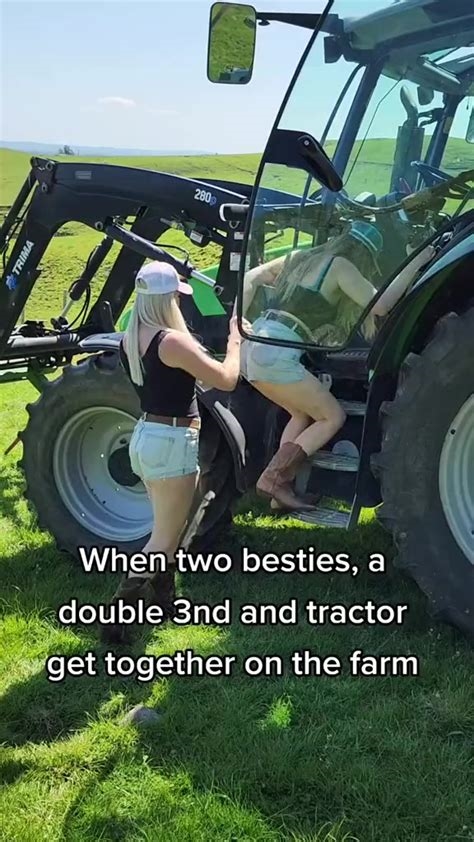 farm girl lacy tractor fork nude